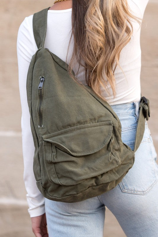Oversized Canvas Sling | Modern Boutique Fashion