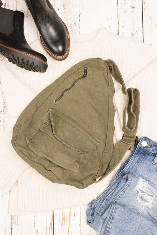 Oversized Canvas Sling | Modern Boutique Fashion