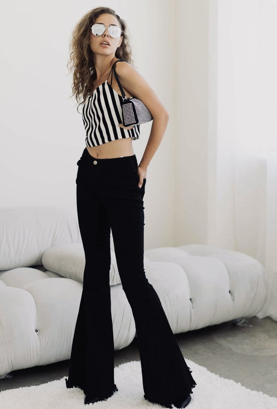 Black High Rise Flare Jeans | Modern Boutique Fashion