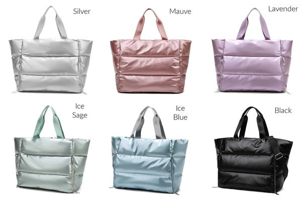 Metallic Puffer Tote | Modern Boutique Fashion