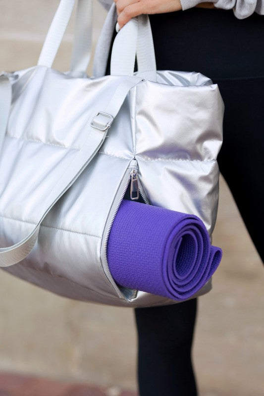 Metallic Puffer Tote | Modern Boutique Fashion