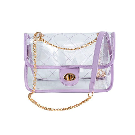 Trendy Quilted Clear PVC Stadium Bag
