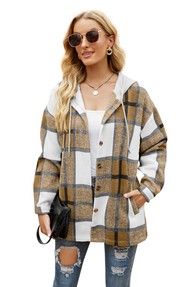 Women'S Long Sleeve Shacket With Hooded | Modern Boutique Fashion
