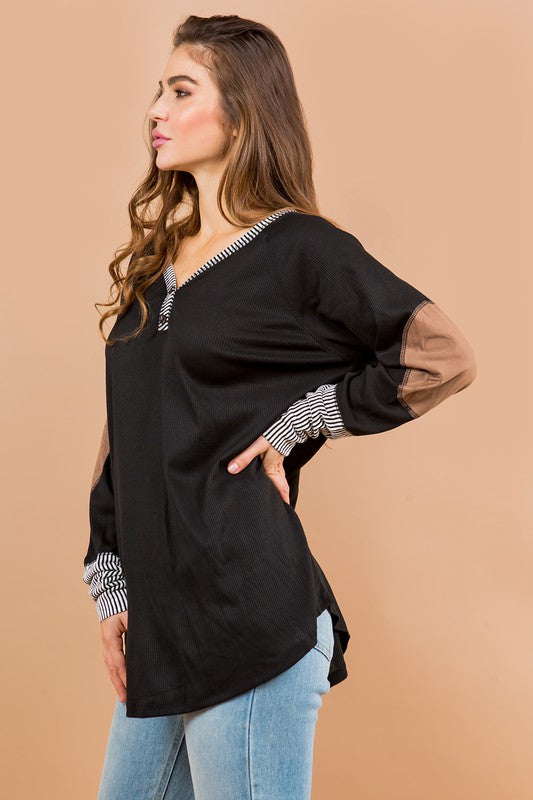 Oversized Elbow Patch Tunic | Modern Boutique Fashion