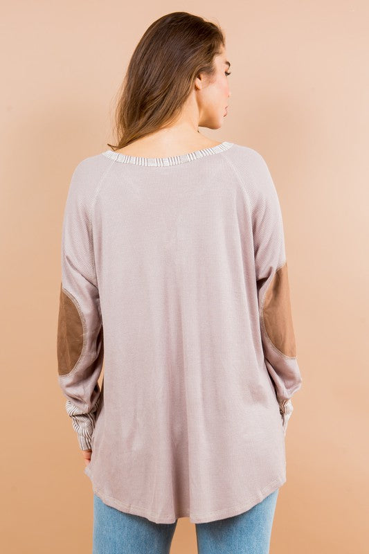 Oversized Elbow Patch Tunic | Modern Boutique Fashion