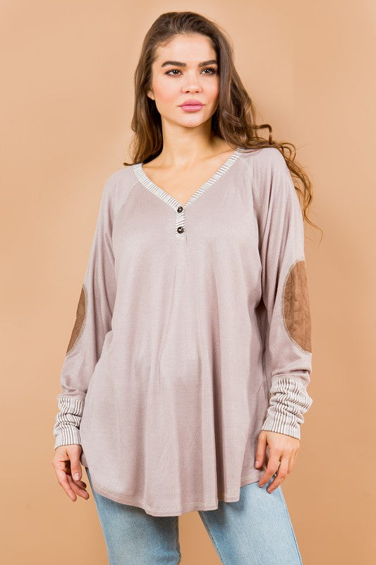 Oversized Elbow Patch Tunic | Modern Boutique Fashion