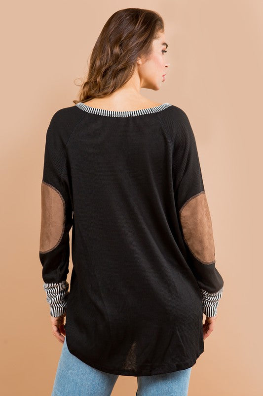 Oversized Elbow Patch Tunic | Modern Boutique Fashion