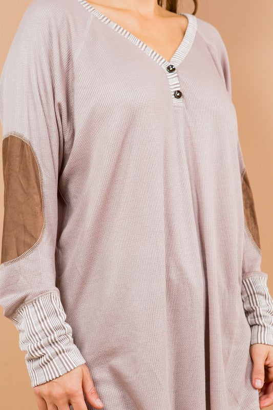 Oversized Elbow Patch Tunic | Modern Boutique Fashion