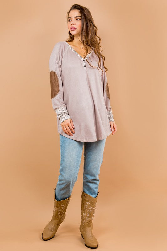 Oversized Elbow Patch Tunic | Modern Boutique Fashion