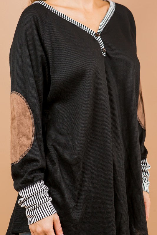 Oversized Elbow Patch Tunic | Modern Boutique Fashion