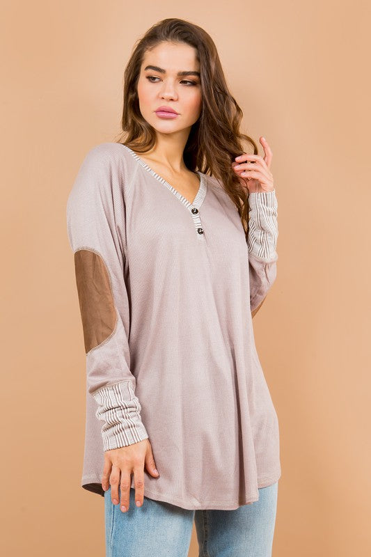 Oversized Elbow Patch Tunic | Modern Boutique Fashion