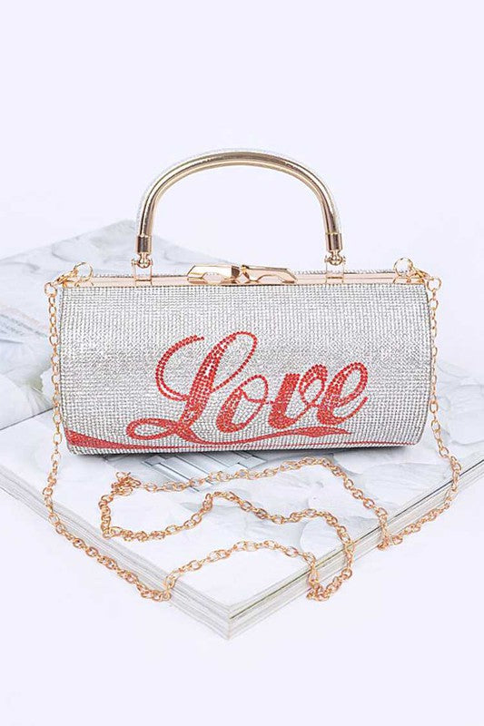 Love Rhinestone Convertible Box Clutch | Modern Boutique Fashion