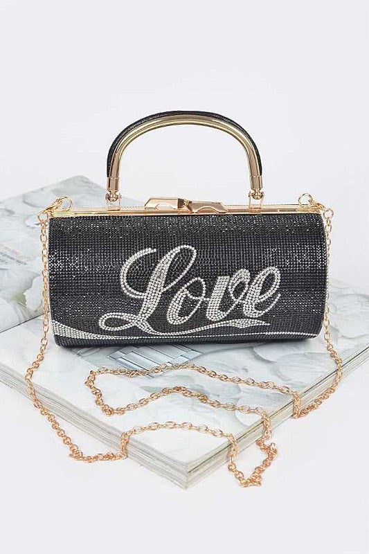 Love Rhinestone Convertible Box Clutch | Modern Boutique Fashion