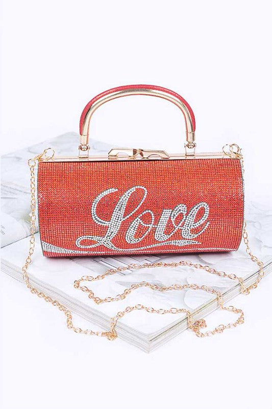 Love Rhinestone Convertible Box Clutch | Modern Boutique Fashion