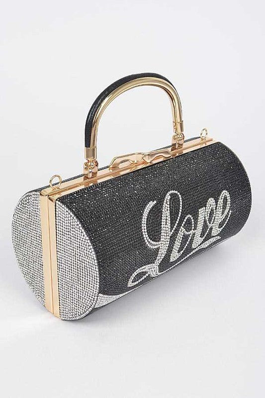Love Rhinestone Convertible Box Clutch | Modern Boutique Fashion