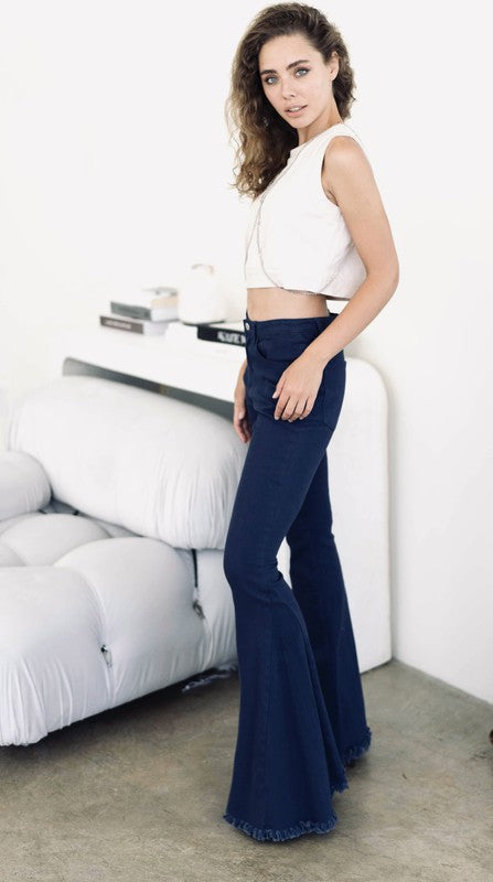 Blue High Rise Flare Jeans | Modern Boutique Fashion