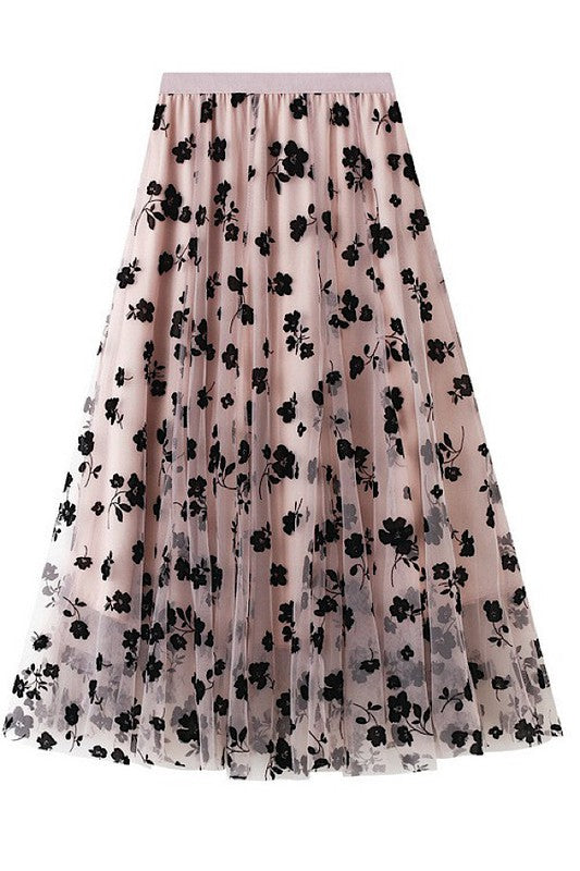 Floral Chiffon Midi Skirt | Modern Boutique Fashion