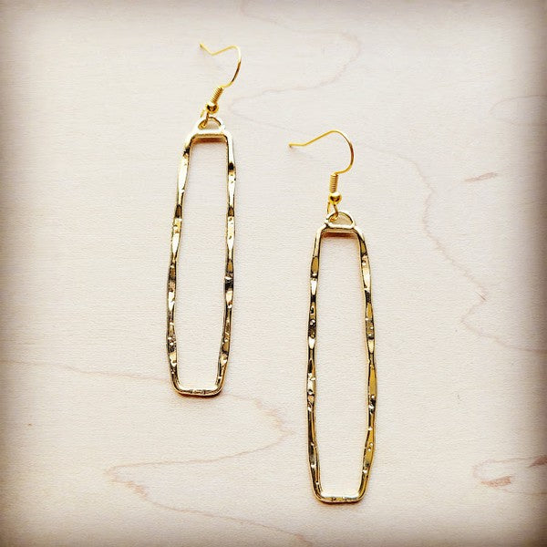 Golden Rectangle Dangle Earrings | Modern Boutique Fashion