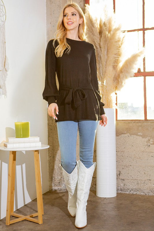 Tunic With Waist Tie -3 Colors | Modern Boutique Fashion