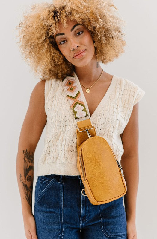 Sutton Sling Crossbody With Woven Strap | Modern Boutique Fashion