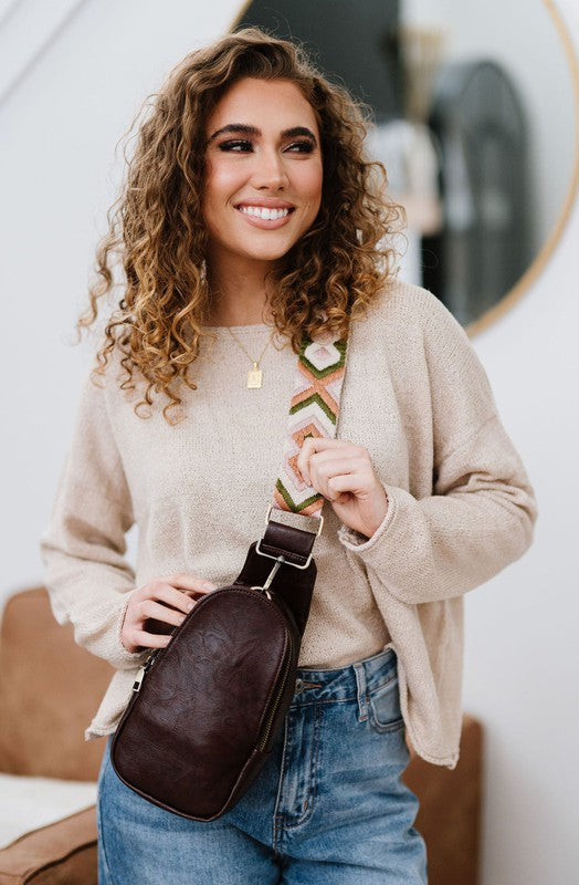 Sutton Sling Crossbody With Woven Strap | Modern Boutique Fashion
