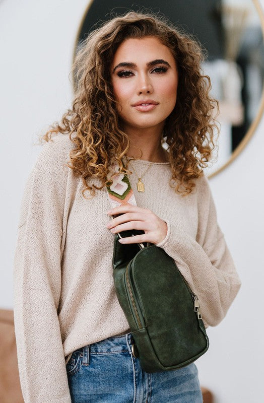 Sutton Sling Crossbody With Woven Strap | Modern Boutique Fashion
