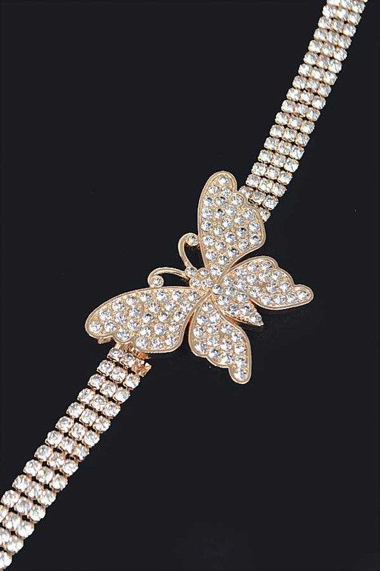 Rhinestone Butterfly Chain Belt | Modern Boutique Fashion