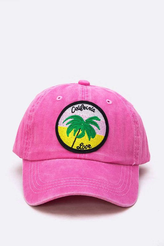 California Love Palm Tree Patch Cotton Cap | Modern Boutique Fashion