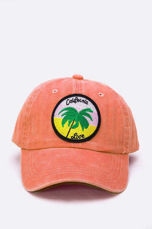 California Love Palm Tree Patch Cotton Cap | Modern Boutique Fashion