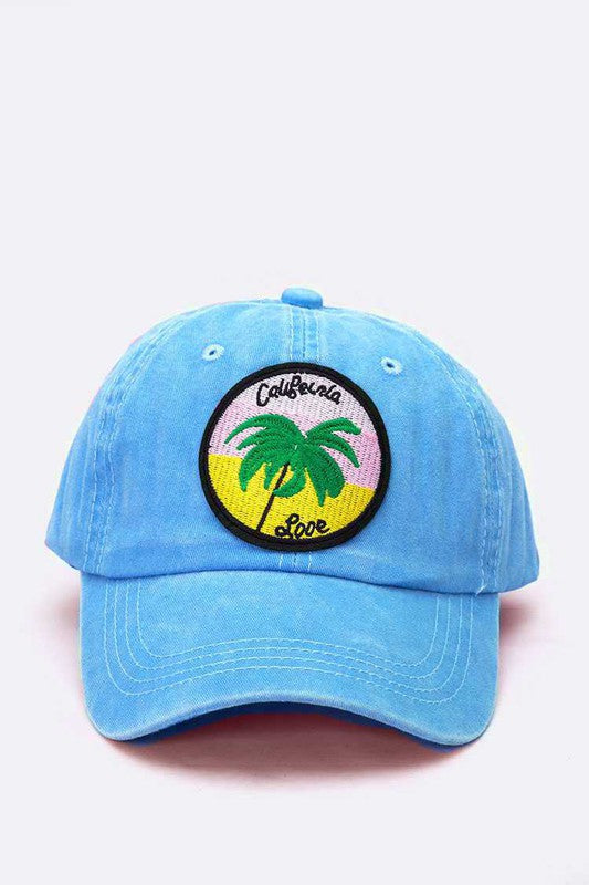 California Love Palm Tree Patch Cotton Cap | Modern Boutique Fashion