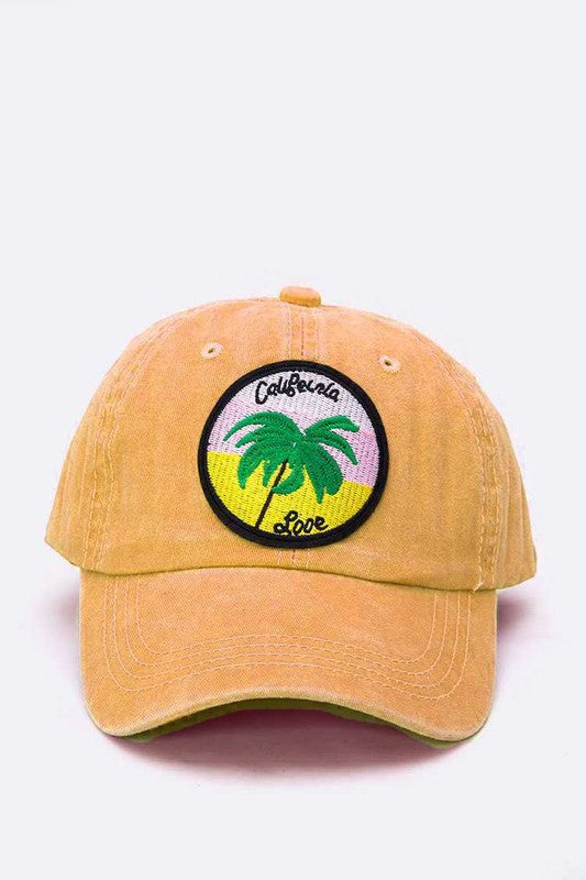 California Love Palm Tree Patch Cotton Cap | Modern Boutique Fashion