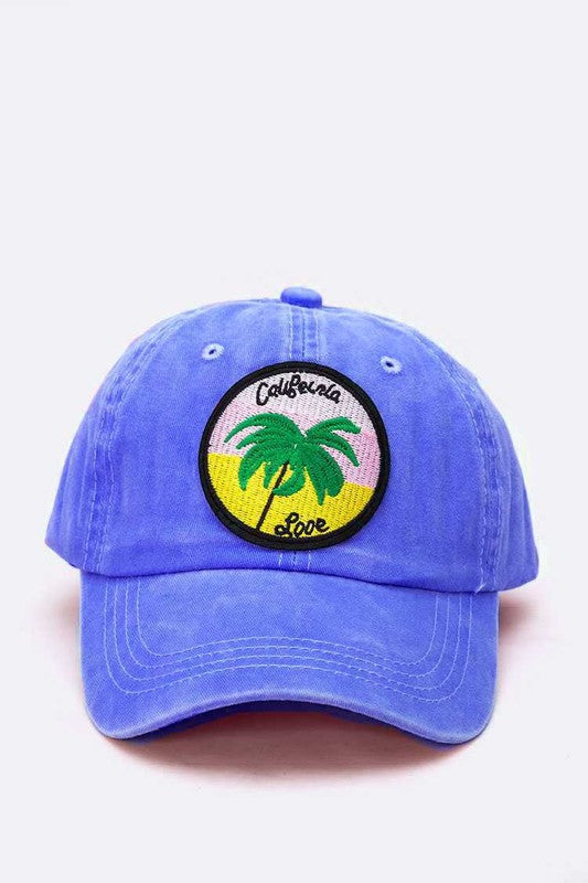 California Love Palm Tree Patch Cotton Cap | Modern Boutique Fashion