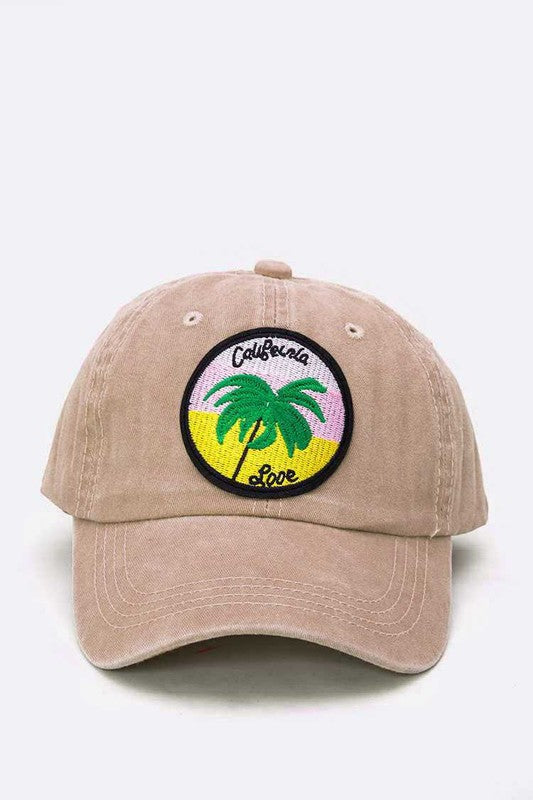 California Love Palm Tree Patch Cotton Cap | Modern Boutique Fashion