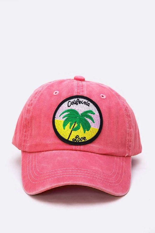 California Love Palm Tree Patch Cotton Cap | Modern Boutique Fashion