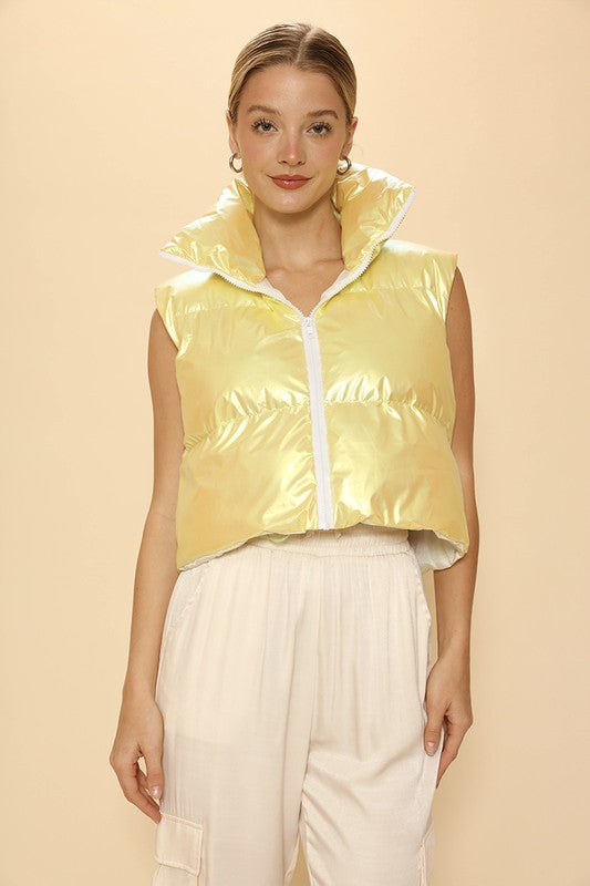 Metallic Puffer Vest | Modern Boutique Fashion