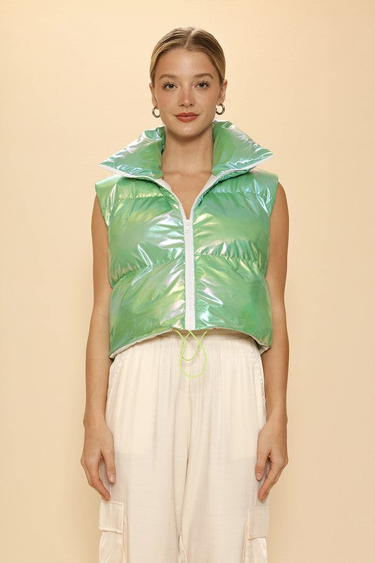 Metallic Puffer Vest | Modern Boutique Fashion