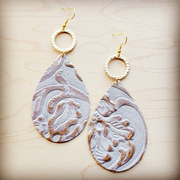 Teardrop Earrings Gilded Cowboy W/ Matte Gold Hoop | Modern Boutique Fashion