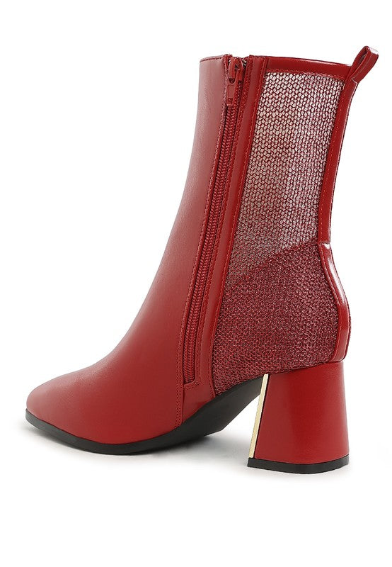 Mimosa Mesh Detail Pointy Ankle Boots | Modern Boutique Fashion