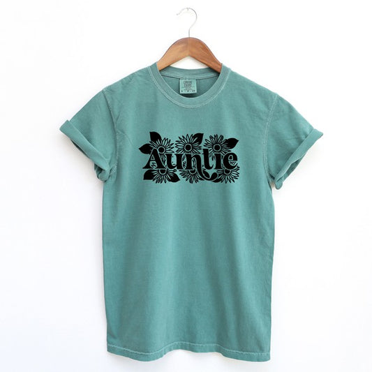 Auntie Sunflowers Garment Dyed Tee