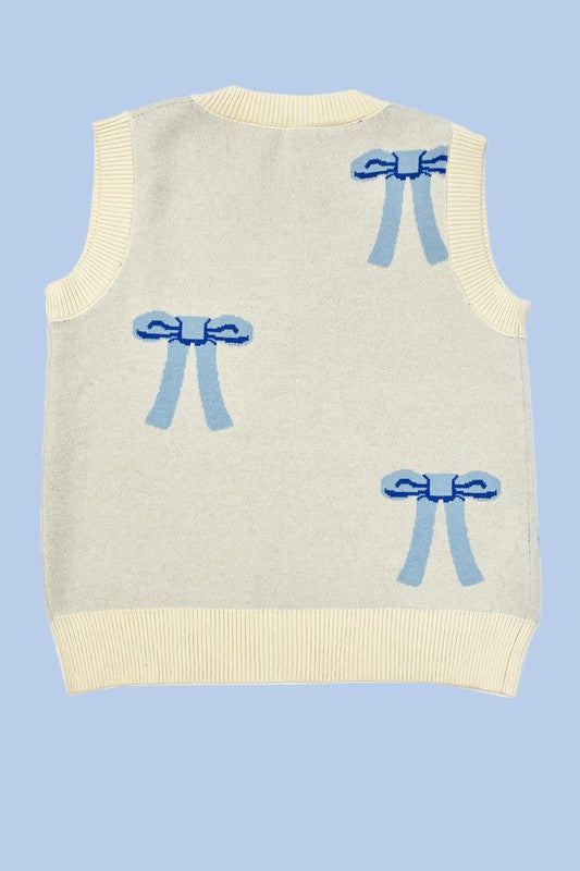 All Over Bow Knit Vest | Modern Boutique Fashion