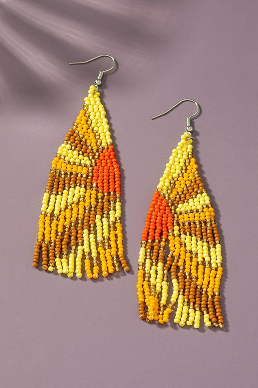 Boho Seed Bead Solar Ray Earrings | Modern Boutique Fashion