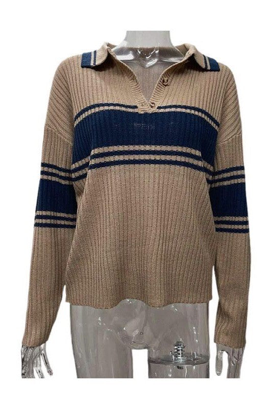 Ribbed Polo Sweater | Modern Boutique Fashion