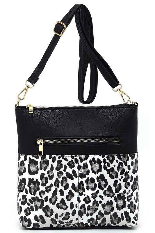 Leopard Cow Flower Pocket Crossbody Bag | Modern Boutique Fashion