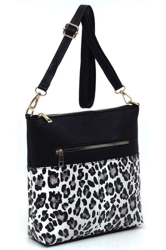 Leopard Cow Flower Pocket Crossbody Bag | Modern Boutique Fashion