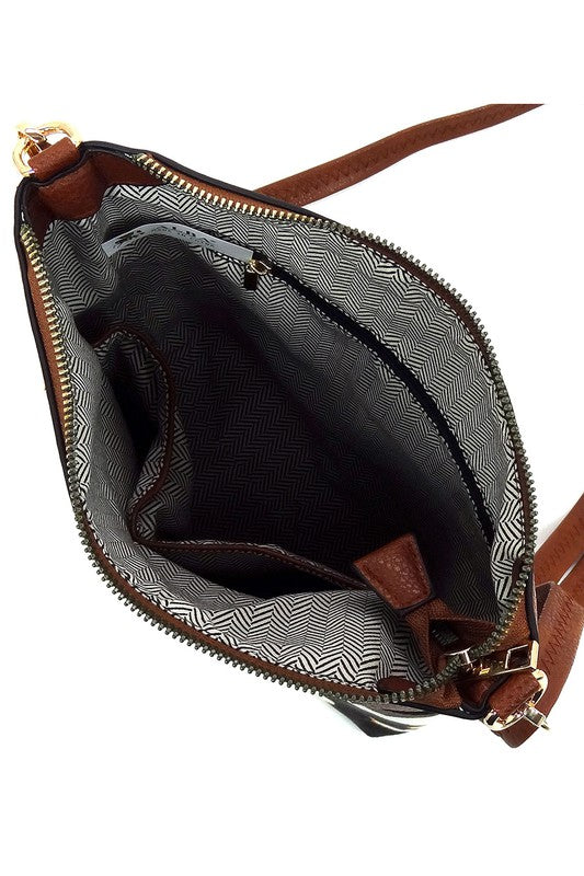 Leopard Cow Flower Pocket Crossbody Bag | Modern Boutique Fashion