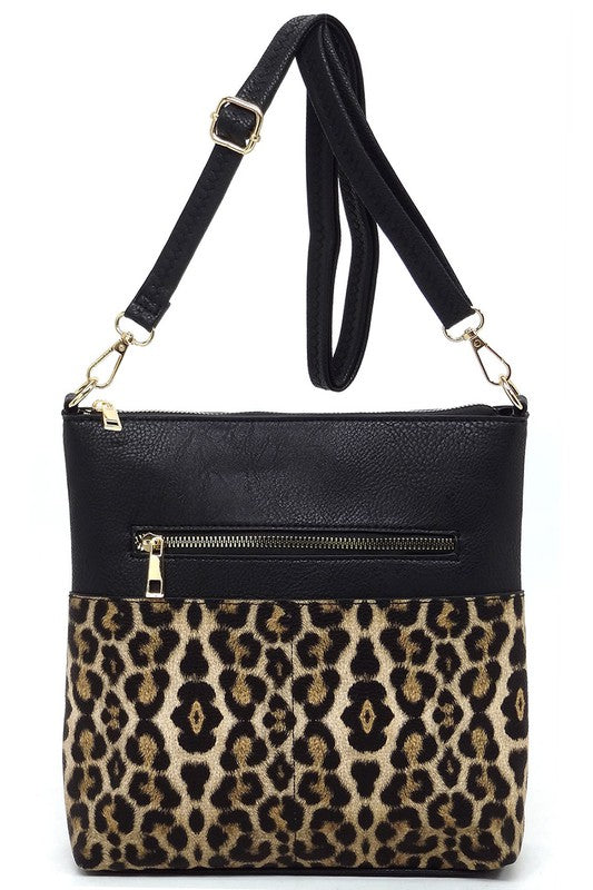 Leopard Cow Flower Pocket Crossbody Bag | Modern Boutique Fashion