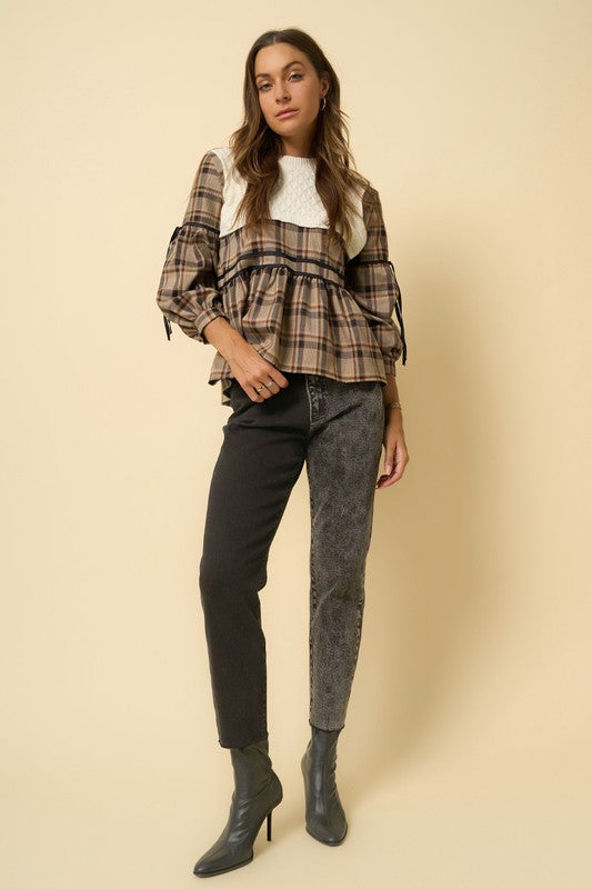 High Rise Contrast Wash Mom Jeans | Modern Boutique Fashion