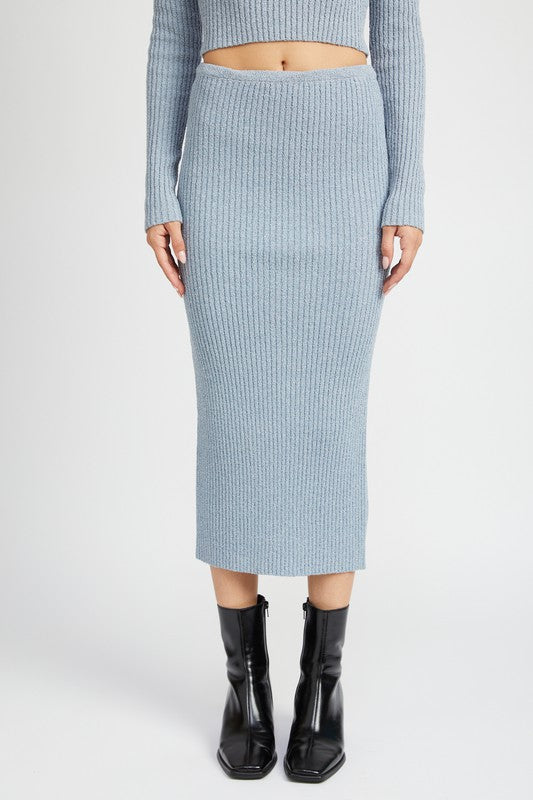 Maxi Knit Skirt With Back Slit | Modern Boutique Fashion