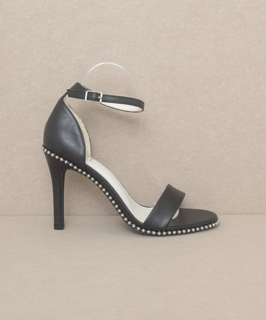 Oasis Society Dublin - Metal Stud Open Toe Heels | Modern Boutique Fashion