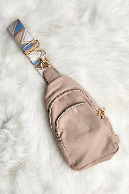 Crisala Sling Nylon Crossbody Bag With Strap | Modern Boutique Fashion